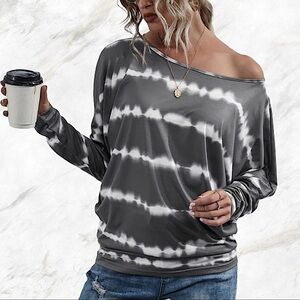 COPY - Tie Dye Off the Shoulder Long Sleeve Shirt